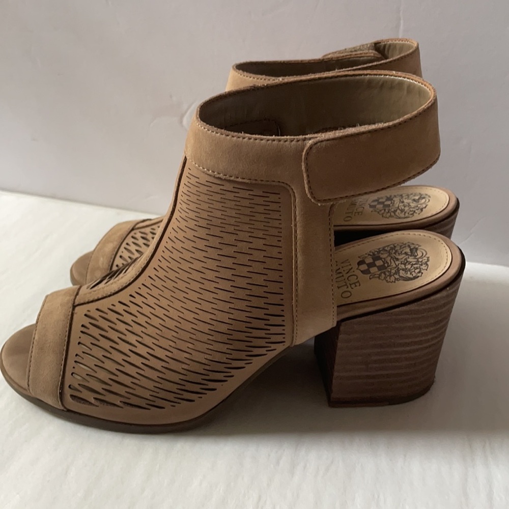 Vince Camuto Lavette Laser Cut Block Heel Sandals